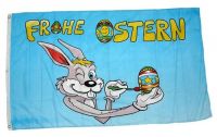 Fahne / Flagge Frohe Ostern Maler Hase 90 x 150 cm