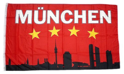 Fahne / Flagge München Silhouette 90 x 150 cm