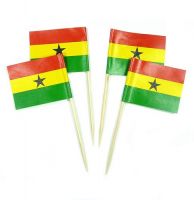 50 Minifahnen Dekopicker Ghana 30 x 40 mm