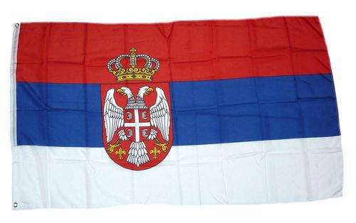 Flagge / Fahne Serbien Wappen Hissflagge 90 x 150 cm
