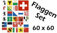 Flaggenset Schweiz 26 Kantone 60 x 60 cm