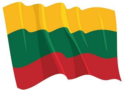 Fahnen Aufkleber Sticker Litauen wehend