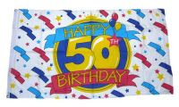 Fahne / Flagge Happy Birthday 50. Geburtstag 90 x 150 cm