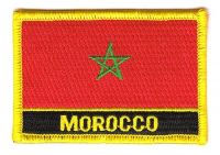 Fahnen Aufnäher Marokko Schrift