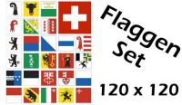 Flaggenset Schweiz 26 Kantone 120 x 120 cm