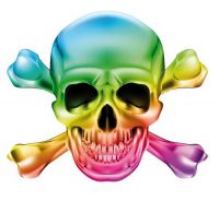 Aufkleber Sticker Totenkopf Skull Regenbogen Autoaufkleber