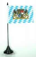 Fahne / Tischflagge Freistaat Bayern Löwen 11 x 16 cm
