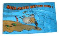 Fahne / Flagge Mega geiles Wetter Schaf 90 x 150 cm