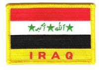 Fahnen Aufnäher Irak Schrift