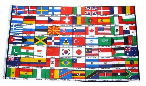 Fahne / Flagge 70 Länder 90 x 150 cm