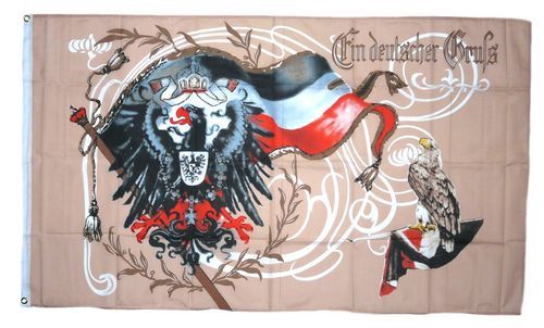 Flagge / Fahne Ein deutscher Gruß Kaiserreich 90 x 150 cm