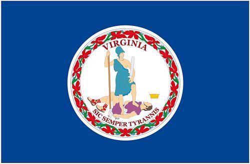 Fahnen Aufkleber Sticker USA - Virginia