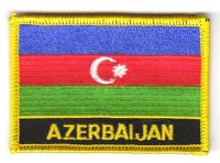 Fahnen Aufnäher Aserbaidschan Schrift
